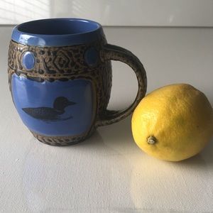 Studio Pottery Handmade Ceramic Mug with Loon